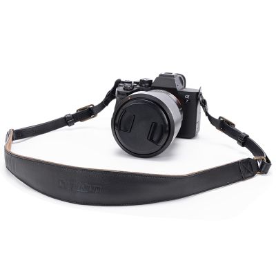 Cwatcun Genuine Leather Camera Strap, Adjustable Neck or Shoulder Sling Strap for Photographers for Nikon Canon Sony Olympus DSLR, Black