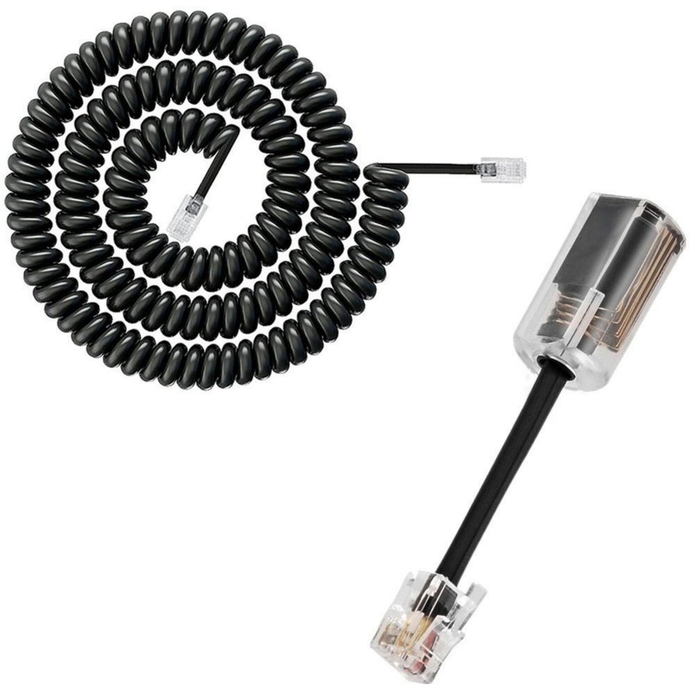 AOOOWER 1 Set Telephone Cord Detangler 360 Degree Rotating Landline Cable Telephone Handset Cord RJ9 Phone Cord Detangler