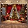 10x8ft Winter Christmas Background Warm Indoor Curtains New Year's Eve Birthday Decoration Party Banner view 1