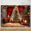 10x8ft Winter Christmas Background Warm Indoor Curtains New Year's Eve Birthday Decoration Party Banner view 2