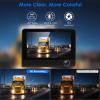 3 Channel Dash Cam Front Rear Inside, 4 inch Screen Dash Camera for Cars, 1296P Full HD Dash Cam Dual Lens Car Dash Camera with Loop Recording, Wide Angle view 2