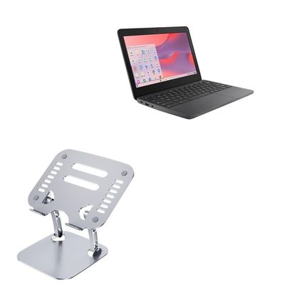 BoxWave Stand and Mount Compatible with Lenovo 100e Chromebook 4th Gen with Touchscreen (11.6 in) - Executive VersaView Laptop Stand, Ergonomic Adjustable Viewing Angle Metallic Riser