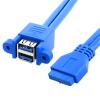 AOOOWER USB3.0 Motherboard 20Pin Port USB3.0 Female to Female Screw Mount Panel Motherboard 20Pin Extension Cable view 3