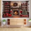 10x8ft Christmas Background Fireplace Gift Snow Tree Brick Wall Background Winter New Year Family Portrait Banner view 3