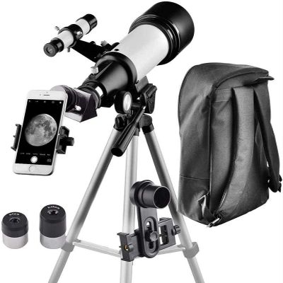 TYUHDUYUR 2021 Updated 70mm 400mm Telescope - Refractor T for Beginners and Kids to Observe Moon and Planet with Tripod and 10mm Eyepiece Smartphone Adapter