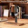 DEMEGA Walnut Headset Stand for Desk with Phone Holder | Headphone Stand Headphone Holder (Natural Wood) view 2