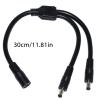 180W DC5525 Power Wire Line Female to 2xMale Connector Splitter Cable Cord for LED Light Fan with 5.5x2.5mm Port Black Power Cable view 3