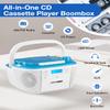 Gelielim Portable CD and Cassette Player Combo - Cassette Tape Player Boombox with AM FM Radio, Boom Box CD Player for Home, AUX/TF/USB/MP3 Player with LCD Display, AC/DC Powered, Gift for Seniors view 3