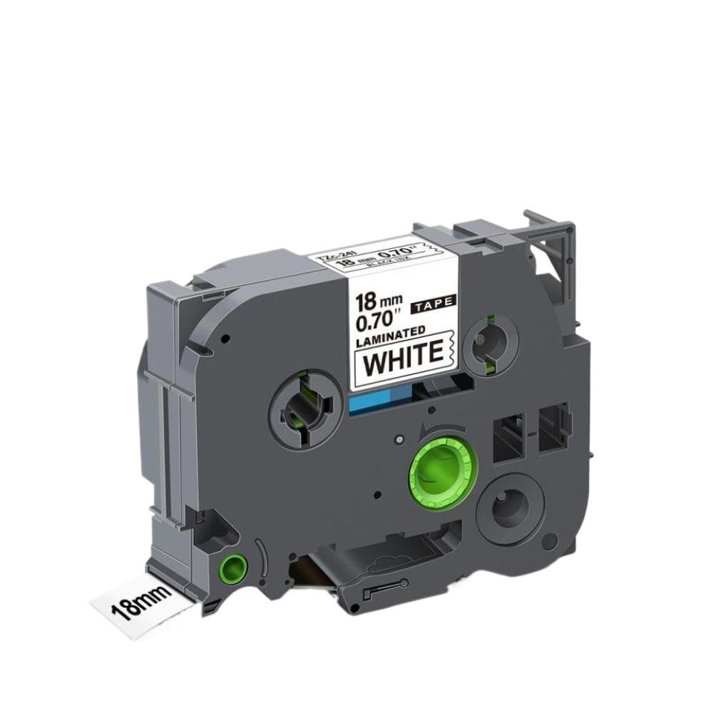1/3 PC Black On White TZ-241 TZ-141 Label Tape Black On Clear Compatible with 18mm Laminated Tape Tze141 Tze241 for Label Printer(1 PC Black on White)