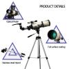 TYUHDUYUR Telescope for Kids& Beginners 80mm Aperture 400mm Astronomical Refractor Telescope Portable Travel Telescope with Tripod + Finder Scope + Smartphone Adapter view 3