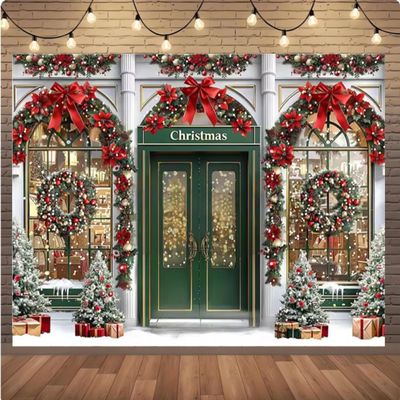 10x8ft Shop Photography Background Winter Snow Christmas Family Party Birthday Portrait Background