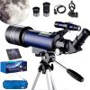 TYUHDUYUR Telescope for Kids 70mm Aperture 400mm Focal Length Mount Telescope Fully Multi-Coated Optics with Adjustable Tripod Phone Adapter for Children and Beginners White (Blue) view 1