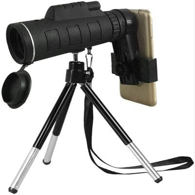 TYUHDUYUR Binoculars 40X60 Monocular Telescope Wide Angle NightPrism Scope with Compass Phone Clip Tripod Outdoor Portable Telescope