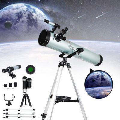 Professional Astronomical Telescope Monocular Hight Definition 350X Refractive Space Scope Refractor Telescopes for Adults Kids Children with Tripod & Finder Scope + 2Extender + Moon Filter+3 Eyepiece