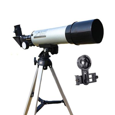 Telescope for Adults Beginners Kids 50mm Aperture 360mm Astronomical Refractor Telescope BAK4 Prism FMC Lens Telescope for Astronomy with Smartphone Adapter and Tripod for Observe Moon (Silver )