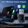 YUEHISY 2 in 1 Wireless Auto Adapter, Convert Wired to Wireless Car Interconnect Dongle, Plug and Play, with Type C to USB Adapter view 4