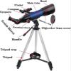 TYUHDUYUR Telescope for Kids Adults Astronomy Beginners 70mm Telescopes Focal Length 120X Magnification Travel Scope Refractor Telescopes view 3