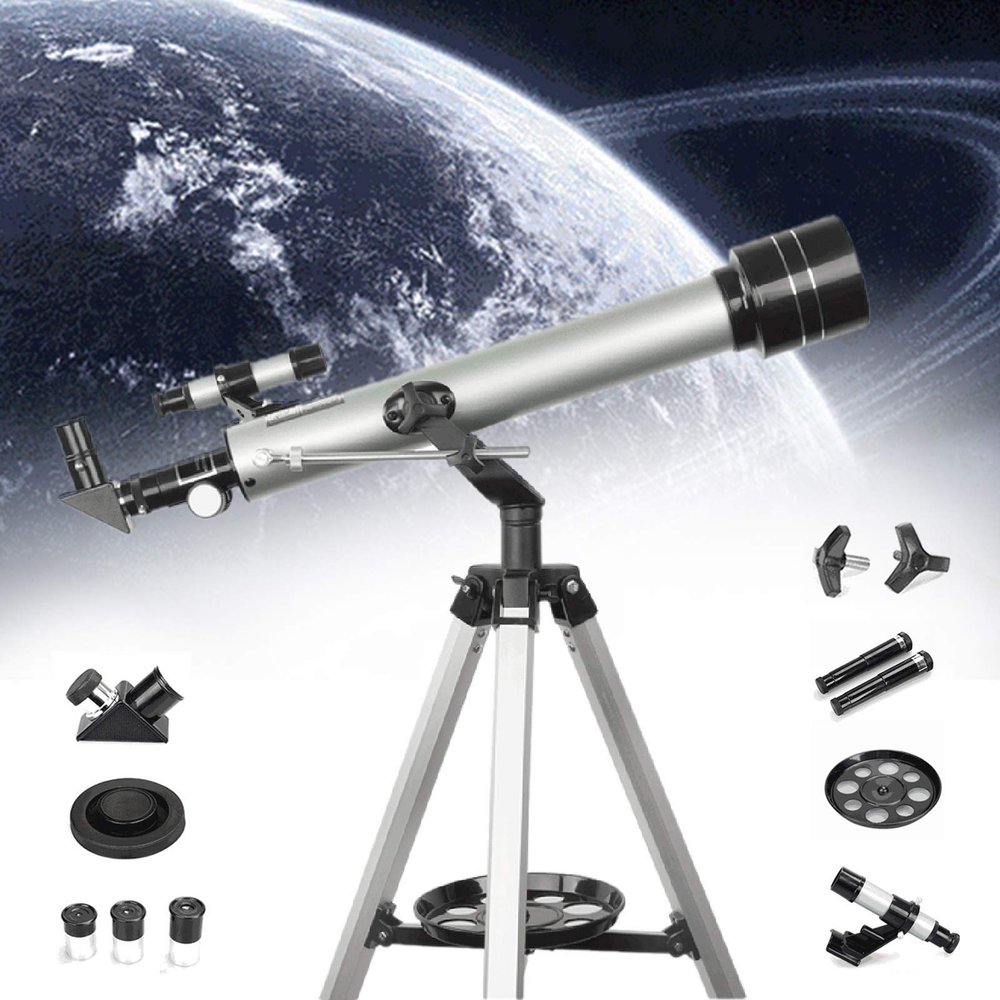 TYUHDUYUR Astronomy Telescopes Telescope for Beginners with Adjustable Tripod Eyepieces and Planetary Mirror 700/60mm HD Refractor Telescopes for Kids and Adults