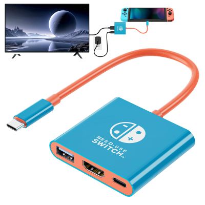 Klipdasse Switch TV Adapter- 4K/60Hz HDMI 2.0A Adapter, PD100W, USB 3.0 Port- Switch Charger Dock-Compatible with Nintendo Switch/OLED