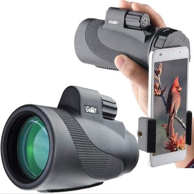 TYUHDUYUR Professional Monocular Telescope 12x50 High Power Scope with Phone Mount and Tripod Scope with 4 Prism FMC for Adults Camping Travelling Wildlife