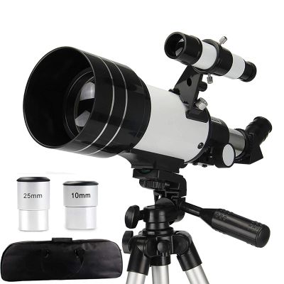 TYUHDUYUR High Power HD Astronomical Telescope HD Refractor Telescope with Adjustable Tripod and Phone Holder 70mm Fully Coated Lens Barlow Lens for Beginners and Kids