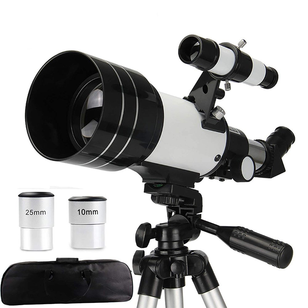TYUHDUYUR High Power HD Astronomical Telescope HD Refractor Telescope with Adjustable Tripod and Phone Holder 70mm Fully Coated Lens Barlow Lens for Beginners and Kids