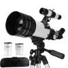 TYUHDUYUR High Power HD Astronomical Telescope HD Refractor Telescope with Adjustable Tripod and Phone Holder 70mm Fully Coated Lens Barlow Lens for Beginners and Kids view 1