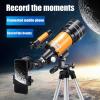 TYUHDUYUR F30070 Astronomy Beginner Telescope for Kids & Adults 70mm Aperture Refractor Astronomical Telescope with Adjustable Tripod Stargazing view 2