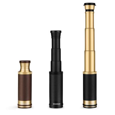 TYUHDUYUR Monocular Telescope 25X50 Zoom Monocular Telescope Waterproof Shockproof High Definition Prism for Bird Watching Hiking Concerts 25 Times Gold+Black (Brown+Gold)