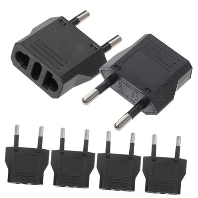 POPETPOP 6pcs US to Adapter Converter Household Socket Converter for Electrical Appliances Under Compact and Adapter with Pure Copper Pins Black