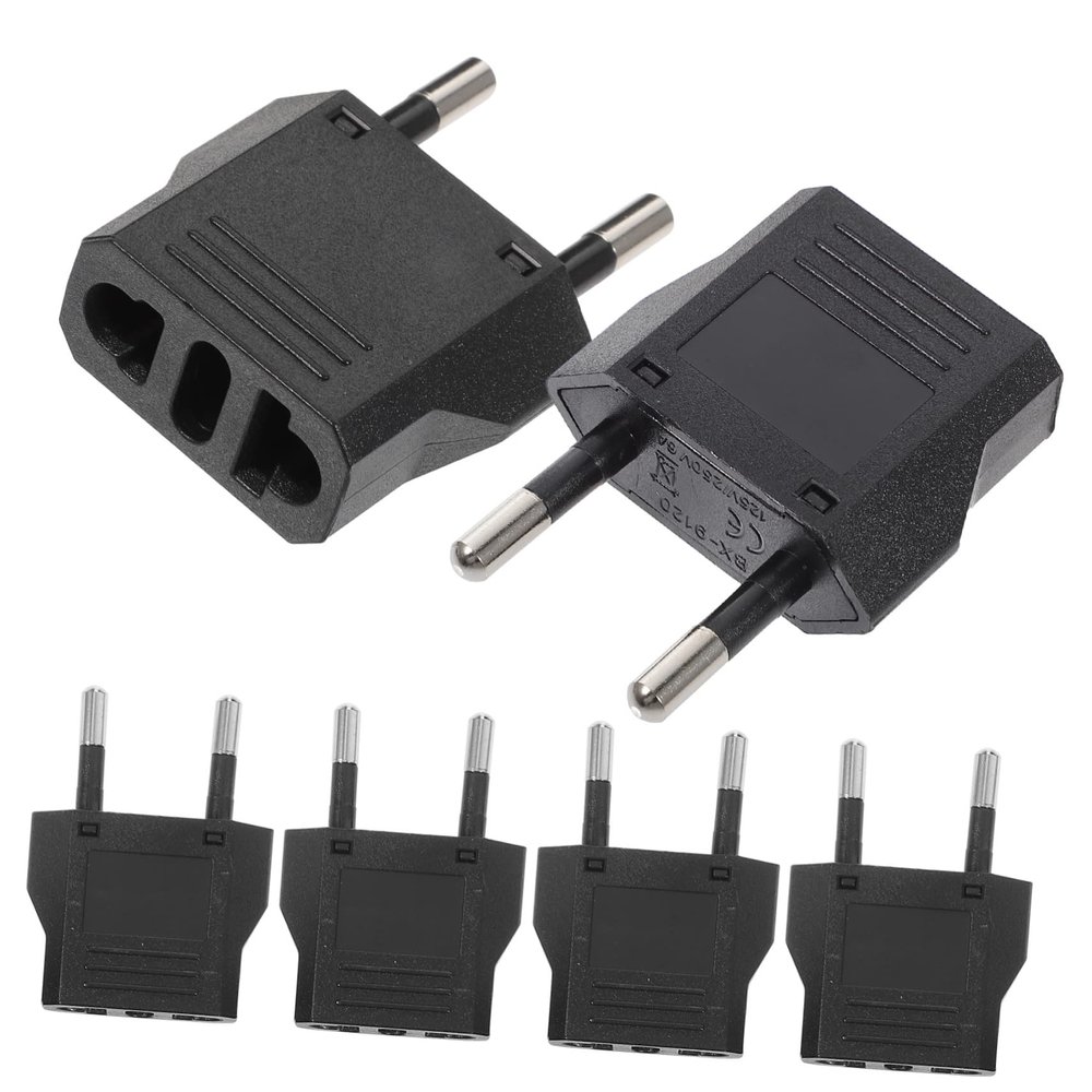 POPETPOP 6pcs US to Adapter Converter Household Socket Converter for Electrical Appliances Under Compact and Adapter with Pure Copper Pins Black