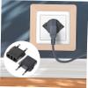 POPETPOP 6pcs US to Adapter Converter Household Socket Converter for Electrical Appliances Under Compact and Adapter with Pure Copper Pins Black view 2