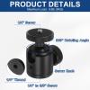 PATIKIL 1/4" Mini Ball Head with 1/4" to 3/8" Screw, 360 Rotating Screw Tripod Mount Panoramic Ball Head DSLR Camera Mount Base Adapter Photograph for Phone Light Camera Loading 6.6lb view 3