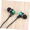 POPETPOP Heavy Bass in Ear Earphones with Plug Wired Cloth Line Headset for Running and Music Noise Cancelling Stereo Earbuds Compatible with All Devices Green view 3
