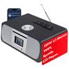 Lemega M5P Upgrade Internet Radio with CD Player, Powerful 2.1 Stereo System,Spotify HiFi, Bluetooth, FM Radio, Acoustic Wood Cabinet,50 Presets, Headphone Jack,OKTIV APP Control - Black view 1