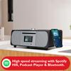 Lemega M5P Upgrade Internet Radio with CD Player, Powerful 2.1 Stereo System,Spotify HiFi, Bluetooth, FM Radio, Acoustic Wood Cabinet,50 Presets, Headphone Jack,OKTIV APP Control - Black view 3