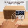 Retro Bluetooth Speaker Clock Radio with Fabric Grille&Wood Finish,Vintage FM Radio with Dual Alarm,Dimmable LED Display for Bedroom Nightstand,Office Desk,Loud Sound,Rechargeable,Knob Control ,TF&AUX view 3