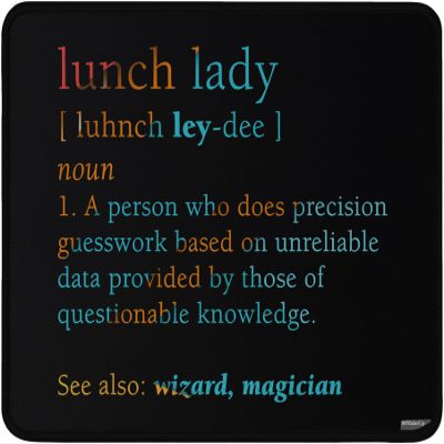 Lunch Lady Definition Mouse Pad, Black Humorous Dictionary Style, 9.5x7.9 Inches, Gaming Mousepad Mouse Mat