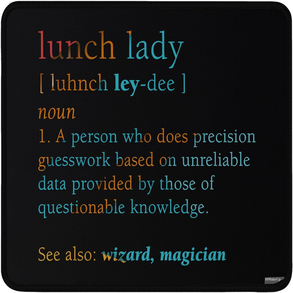 Lunch Lady Definition Mouse Pad, Black Humorous Dictionary Style, 9.5x7.9 Inches, Gaming Mousepad Mouse Mat