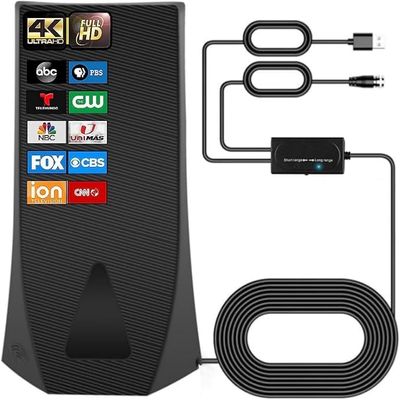 TV Antenna for Smart TV Indoor  Dual Mode Amplified TV Antenna, 4K 1080P Indoor Antenna with Adjustable Gain Switch, Light Magnetic Base, Signal Booster, Free Local Channels