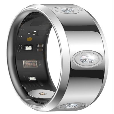 Ladies Smart Ring for Women Health Ring Heart Rate Monitor Sleep Tracker Fitness Tracker Calories Step Counter Pedometer Gesture Control Waterproof Compatible with iOS Android Phones Elegant Ring