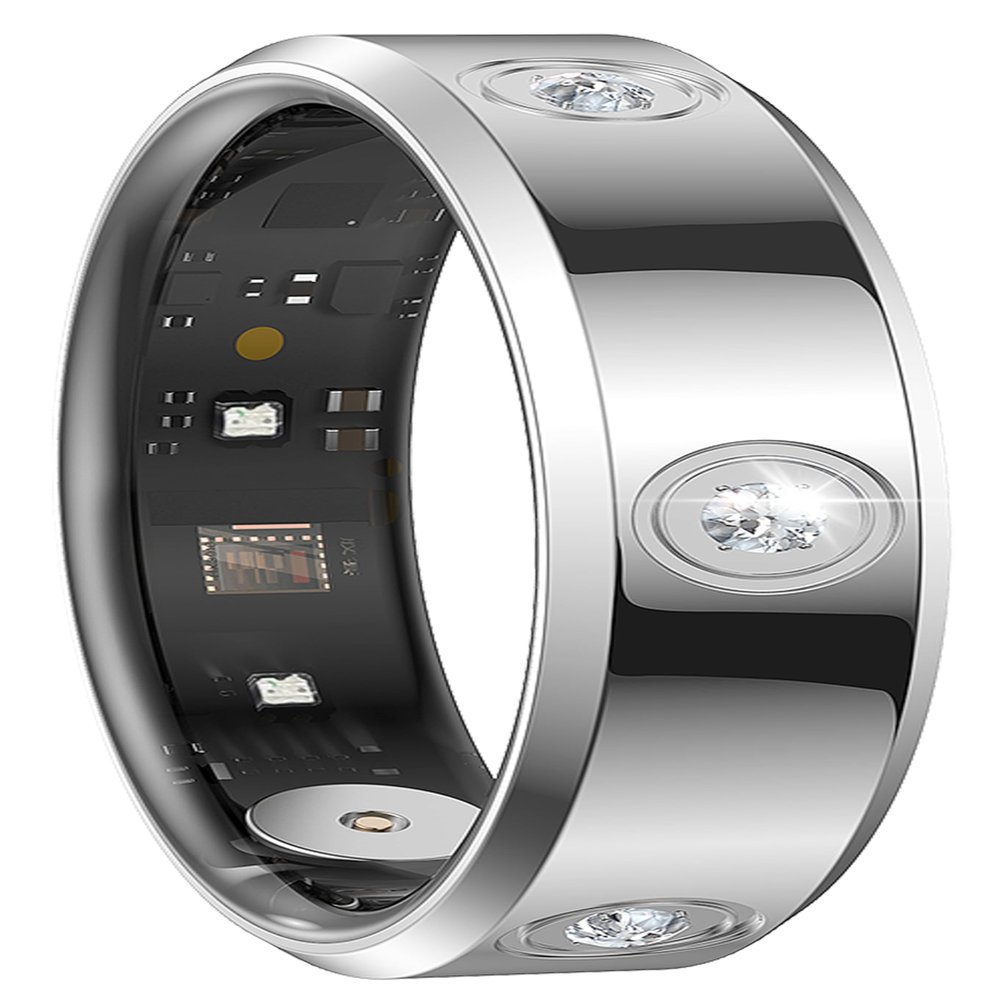 Ladies Smart Ring for Women Health Ring Heart Rate Monitor Sleep Tracker Fitness Tracker Calories Step Counter Pedometer Gesture Control Waterproof Compatible with iOS Android Phones Elegant Ring
