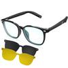 Smart Bluetooth Glasses for Men & Women, Magnetic Lenses 3-in-1(Blue Light Blocking/UV400/Night Vision), Auto On/Off, Call/Music, IP65 Waterproof, Wireless Audio Stylish Eyewear for Driving/Working view 1