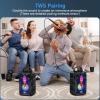 Dnil Portable Wireless Speaker with high-Definition Sound Quality, Voice Control Function, RGB Multi-Color Rhythm Lights, Suitable for Home and Outdoor use (Blue) view 2