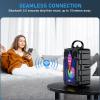 Dnil Portable Wireless Speaker with high-Definition Sound Quality, Voice Control Function, RGB Multi-Color Rhythm Lights, Suitable for Home and Outdoor use (Blue) view 3