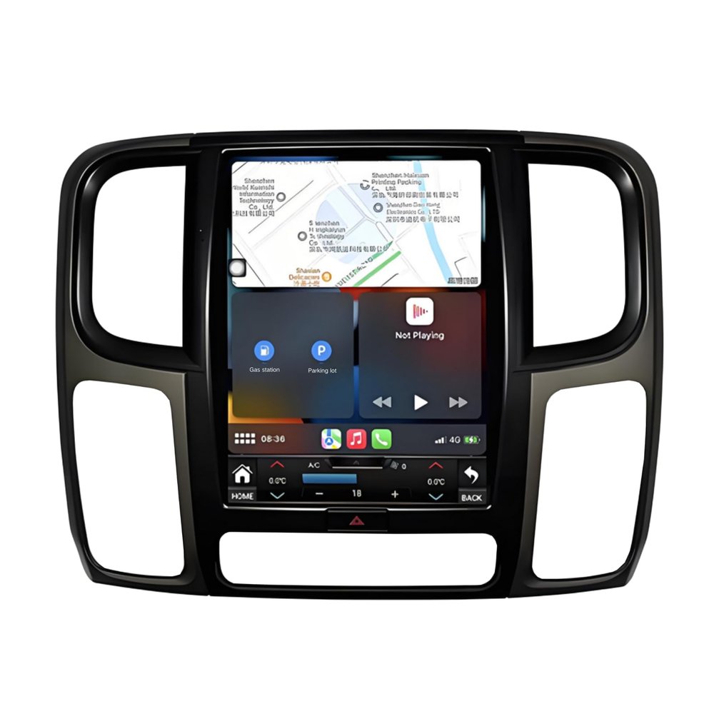 13 Car Stereo for Dodge Ram 2014-2018 with Wireless Carplay/Android Auto, 4+64G Car Radio Head Unit with Brackets, GPS/Blutooth 5.0/FM/AM/Mirror Link (13" for Panel no-upgrate)