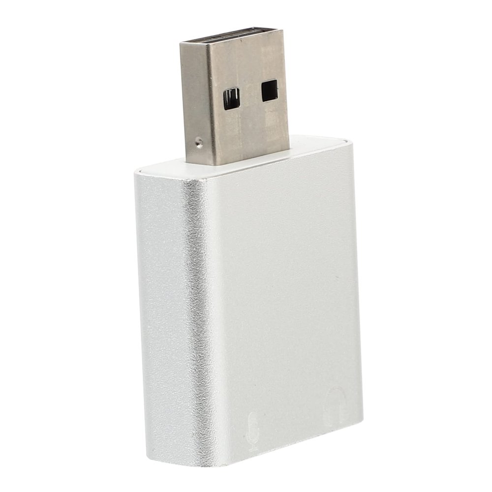 BAZEITFLOW USB External Sound Card Adapter Aluminum Alloy Headphone Microphone Jack USB Stereo Audio Adapter Plug and Play for Laptop Desktop