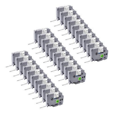 30-Pack Label Maker Tape 12mm 0.47 Laminated White TZe-231 Replacement for Brother P Touch Printer PTD210 PTH110 PTD220 PTD400, TZe TZ Tape 1/2inchx26.2ft