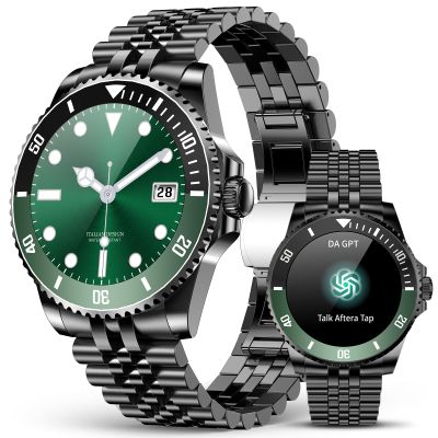 2025 DA GPT Smart Watch with Bluetooth Call,1.19-inch AMOLED Display, 24/7 Heart Rate, Blood Oxygen, Blood Pressure, Sleep Monitor, 107 Sports Fitness Tracker, Compatible Android and iOS Black Green