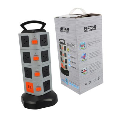SEWACC Power Board with Surge Protector Outlets and USB Ports Overload Protection Extension Charger for Fireproof Material Compact Multi Device Charging Socket